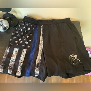 Born primative medium thin blue line shorts